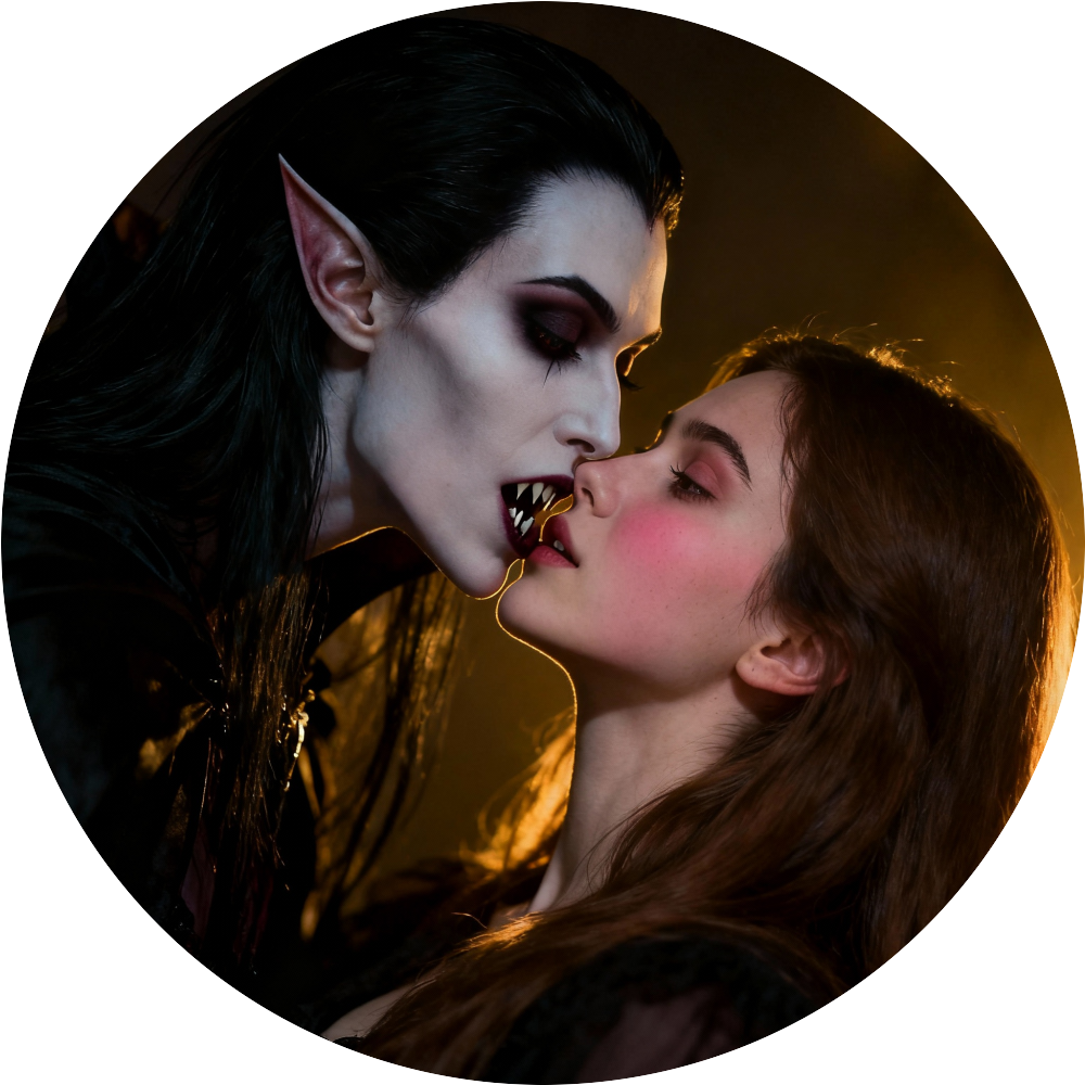 fem vamp kissing woman