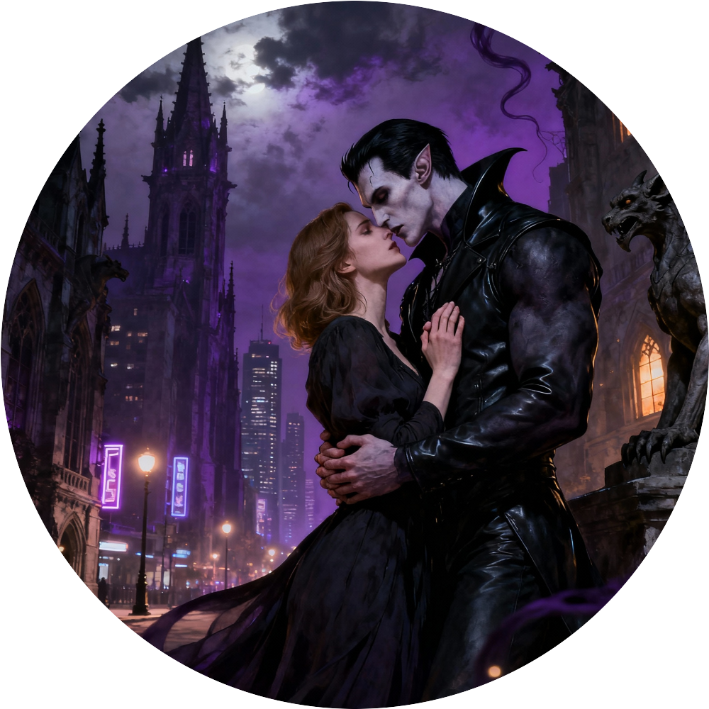 real-world style gothic vampire city scene