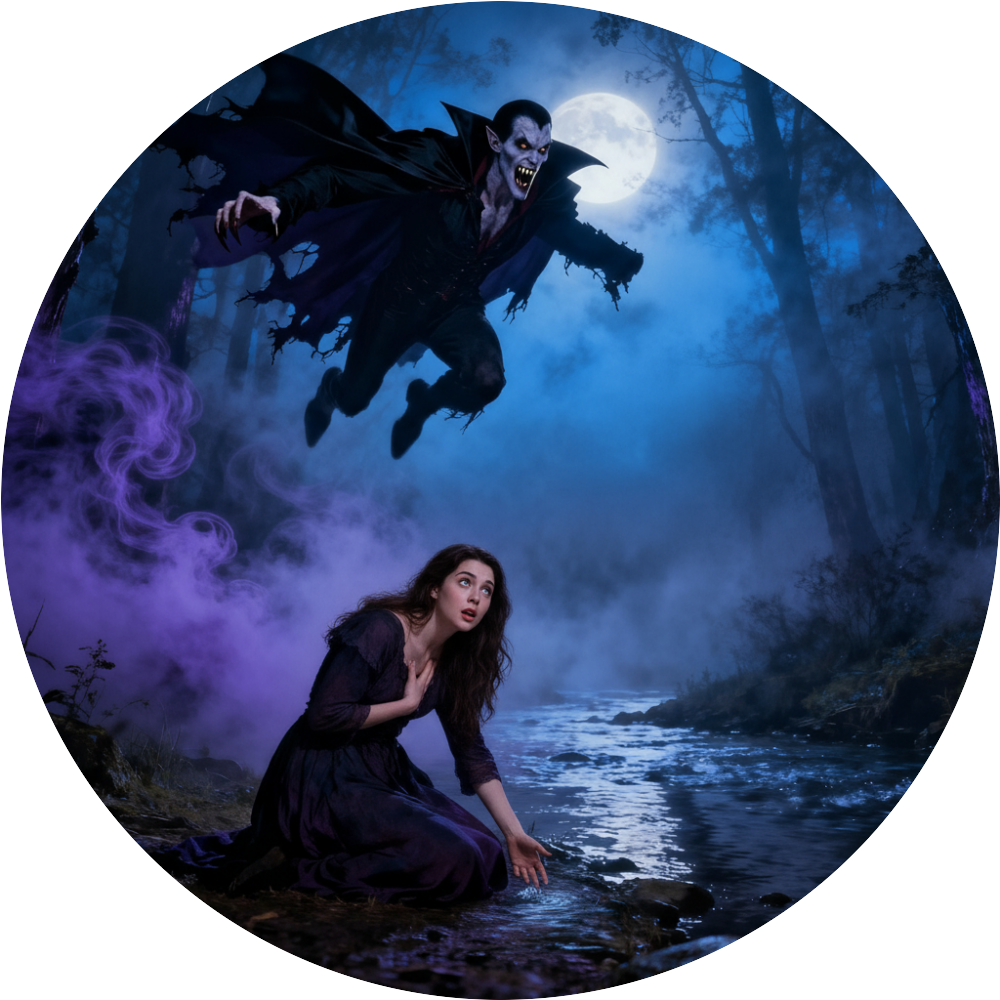 vamp flying at woman